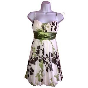 Green floral semi formal chiffon sundress